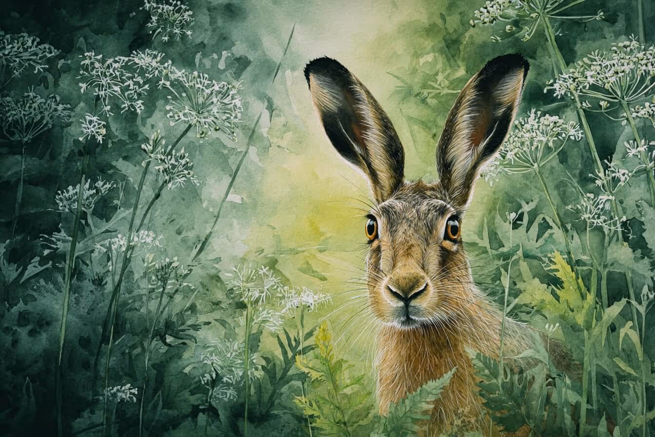 Ilustrace zajíce jako duchovního průvodce