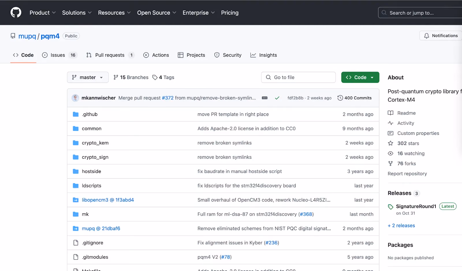 Kyber public implementation in C language