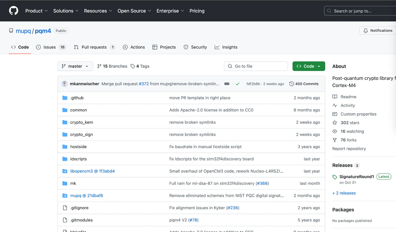 Kyber public implementation in C language