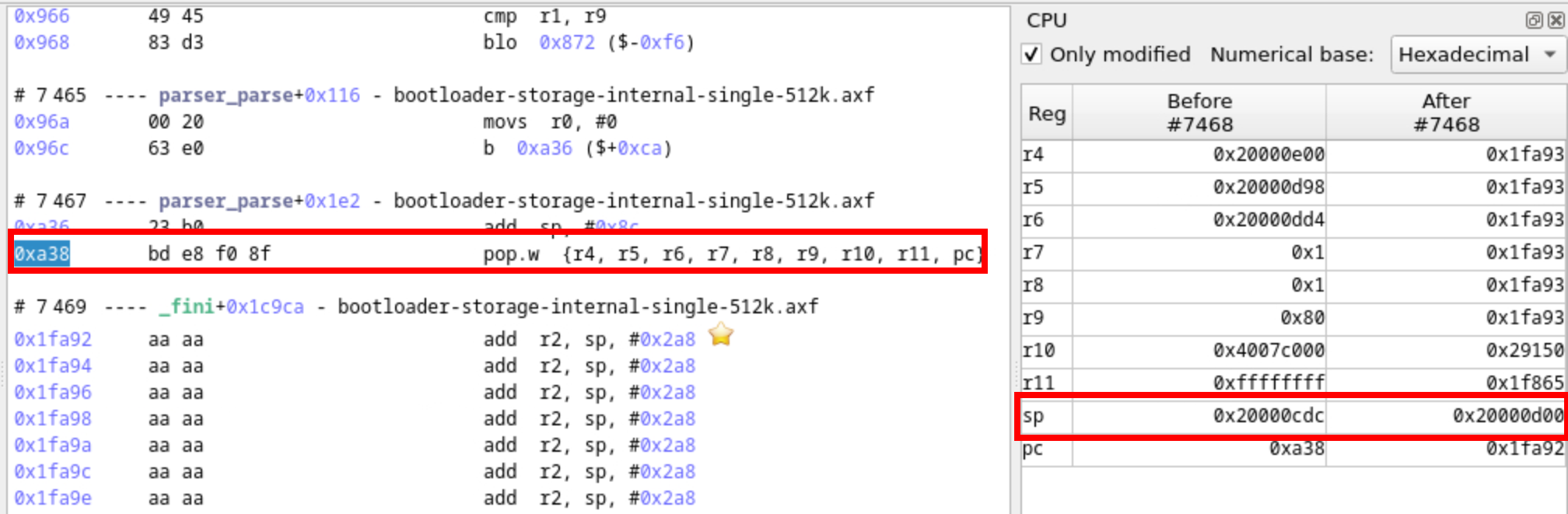 Las correct instruction