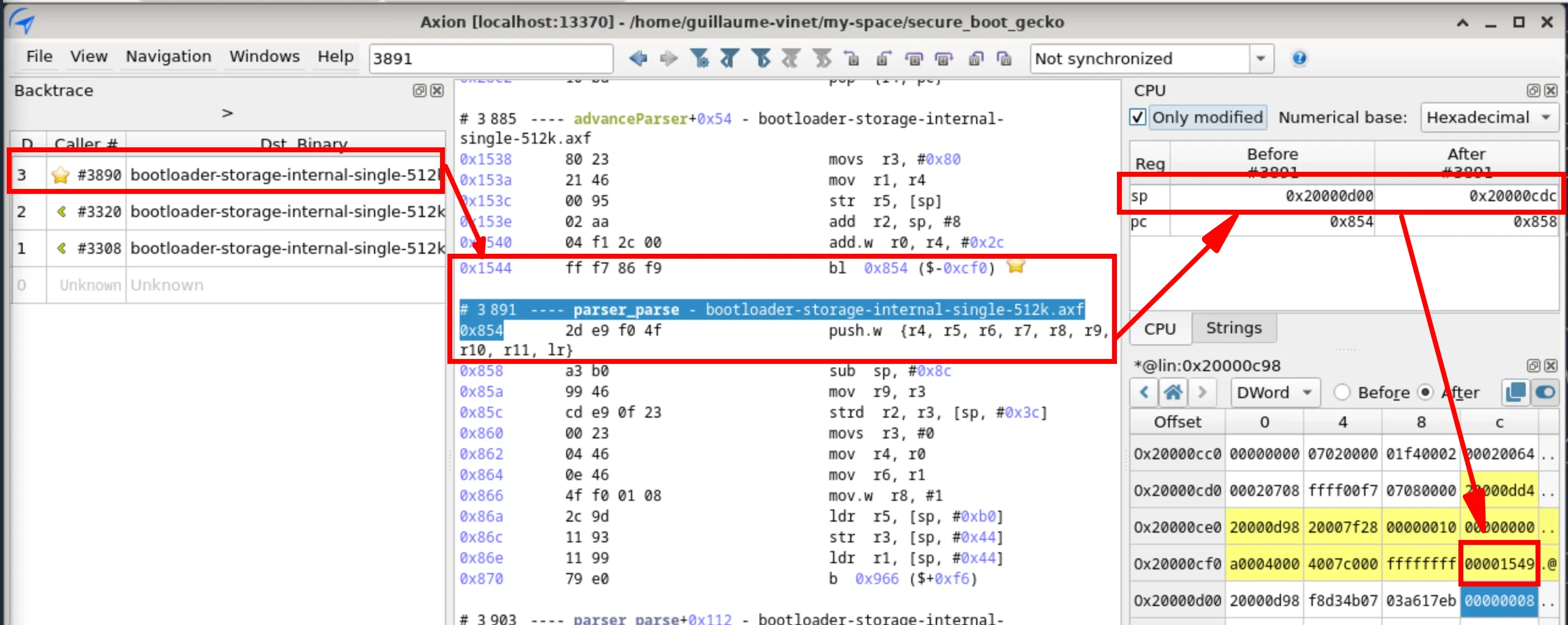 Backtrace analysis