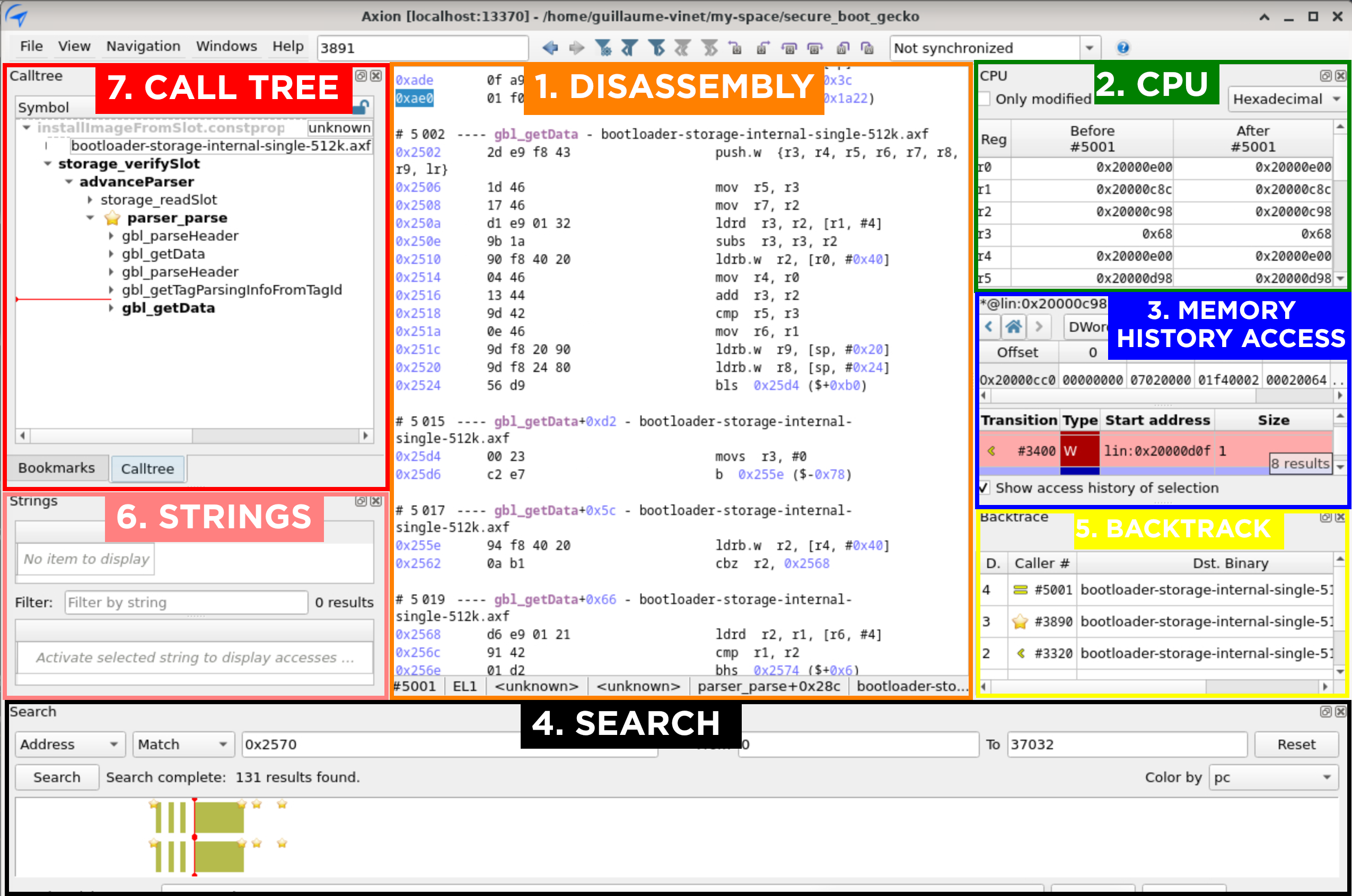 esReverse TTA GUI overview