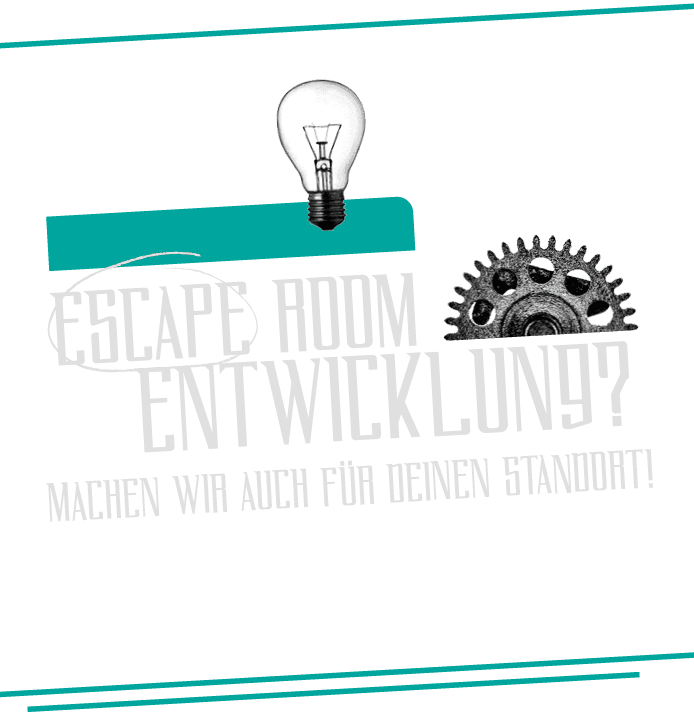 Ein Bild mit der Aufschrift: Escape Room Entwicklung? Machen wir auch für dich! Eine Verlinkung zur Escape Room Bau Website - Exodus Crafter.