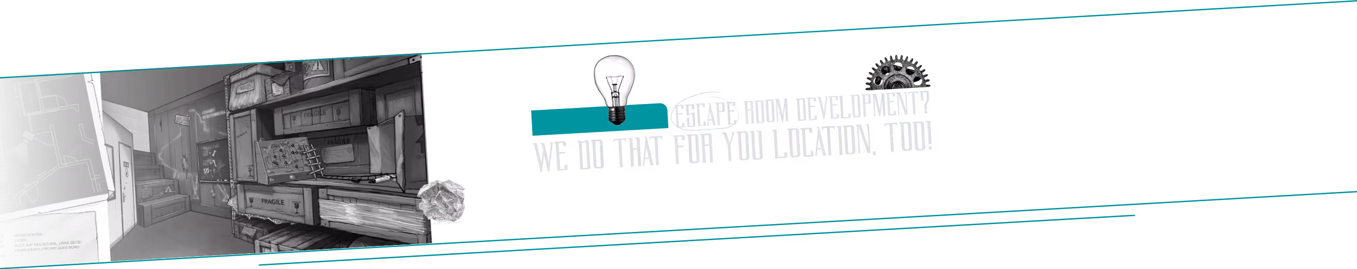 Ein Bild mit der Aufschrift: Escape Room Entwicklung? Machen wir auch für dich! Eine Verlinkung zur Escape Room Bau Website - Exodus Crafter.