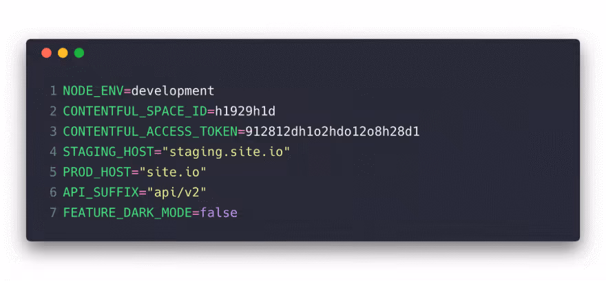 Environment Variable Configuration File With Keys
