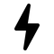 Black lightning bolt icon on a white background.
