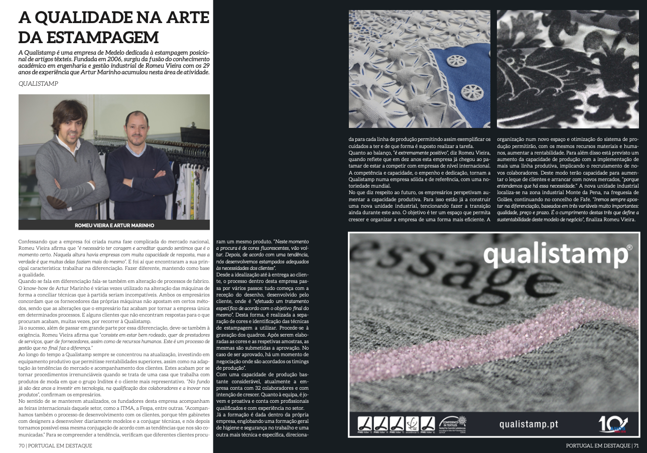 A qualidade na arte da estampagem