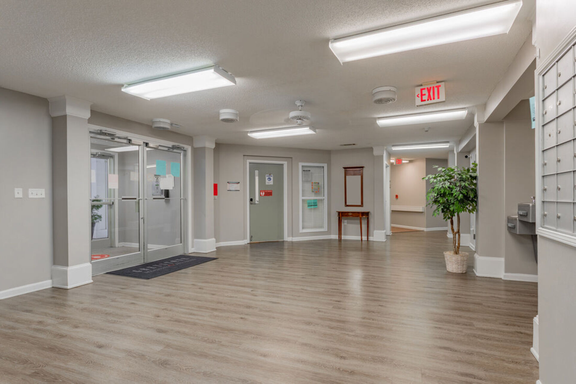 Mailboxes and lobby entrance