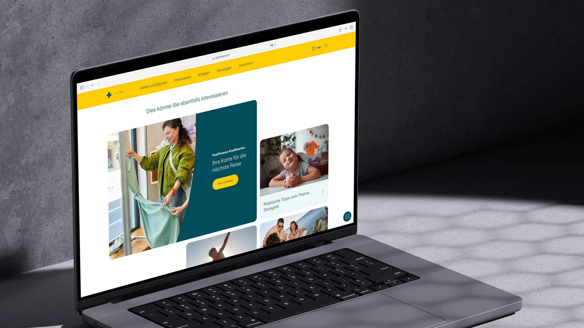 PostFinance Design System für Website, E-Finance, Mobile Banking App und Bancomaten