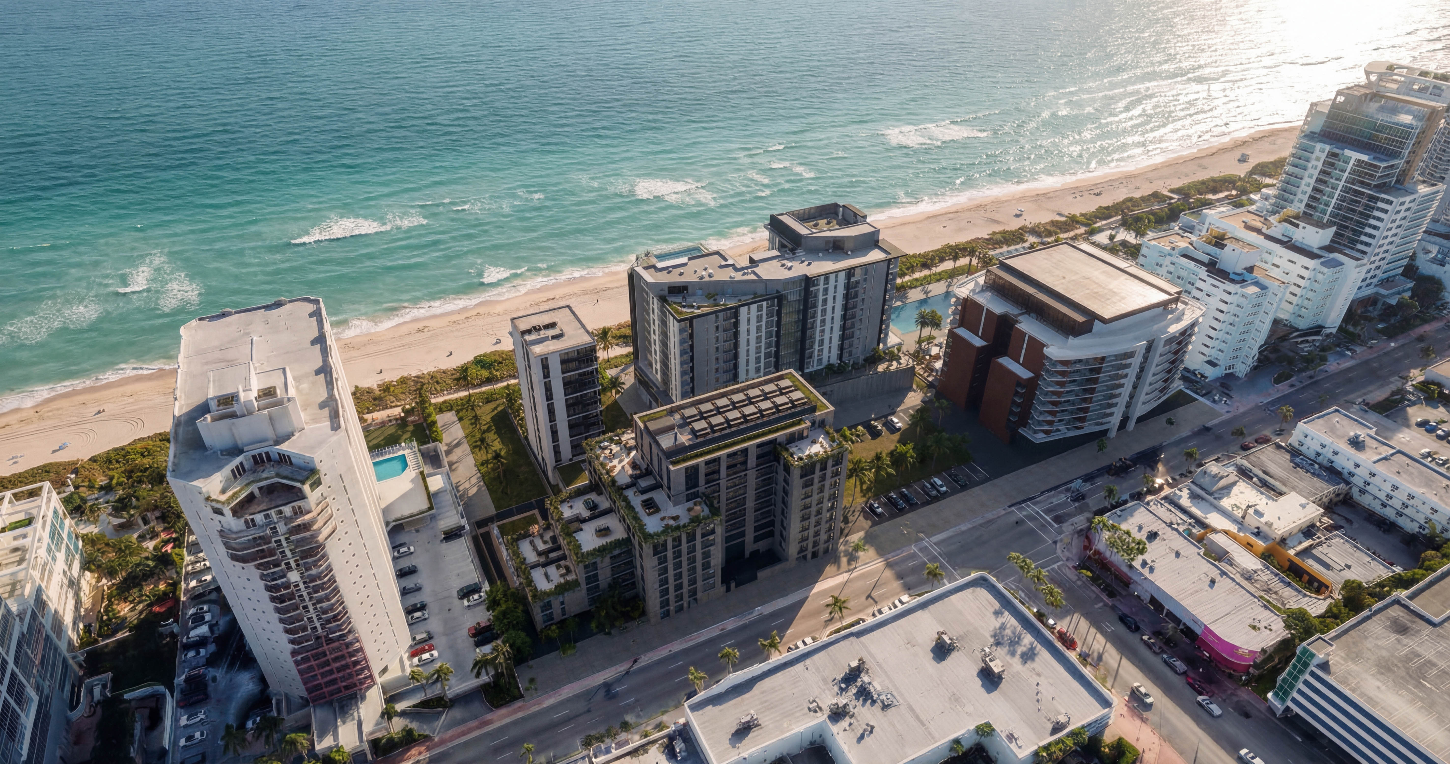 image of company headquarters in an ecofriendly city for a green tech/cleantech company