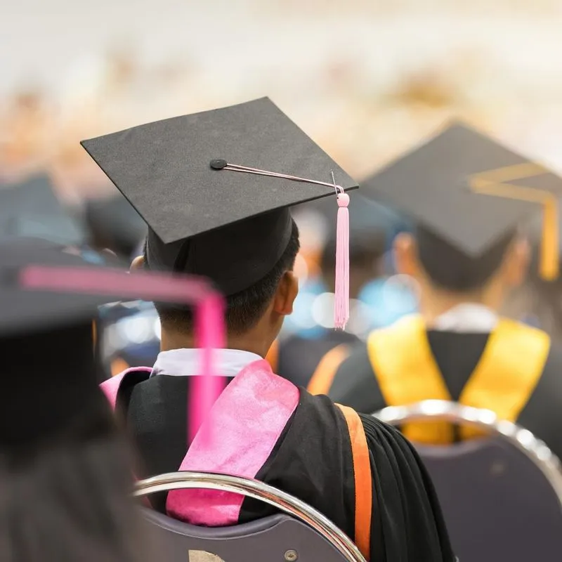 Students waiting to graduate from the P3 instagram feed