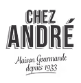 Logo du restaurant Chez André avec une signature manuscrite en dessous.