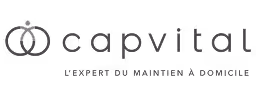 Logo Capvital avec texte L'expert du maintien à domicile.