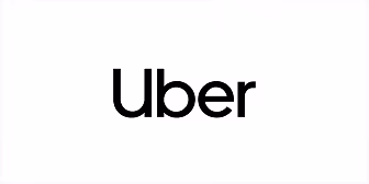 Logo Uber en texte noir sur fond blanc.