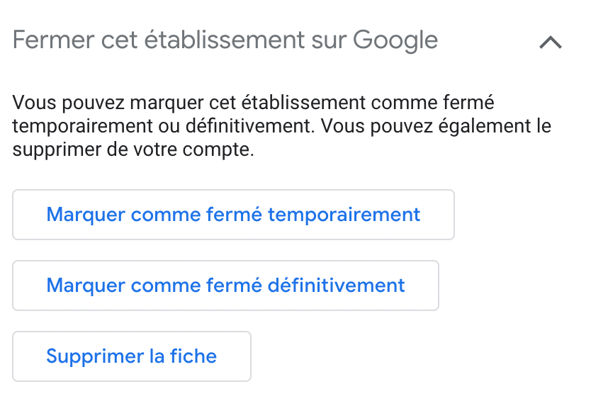 marque google business comme fermé