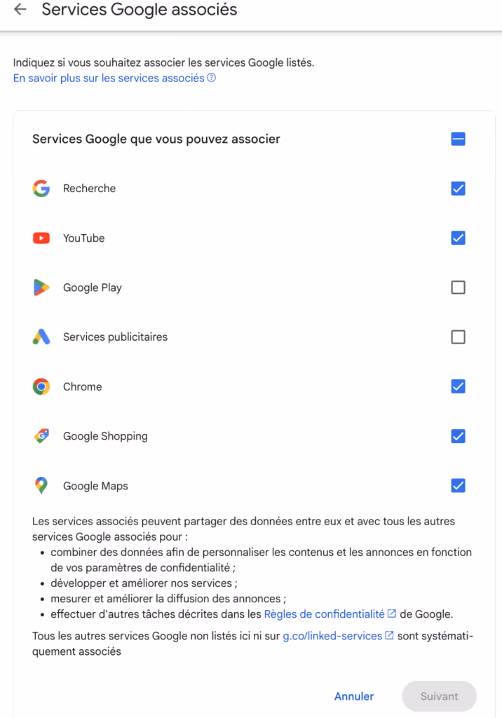 Services associés Google dmA
