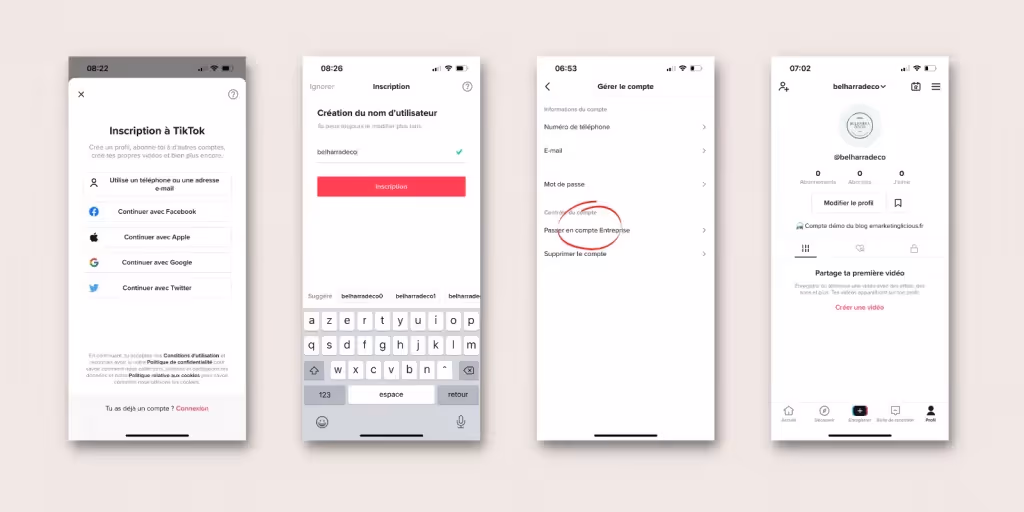 créer un compte entreprise