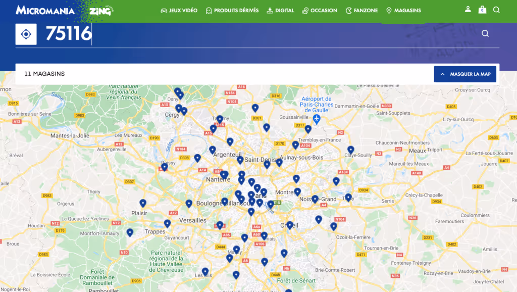 Store locator Micromania