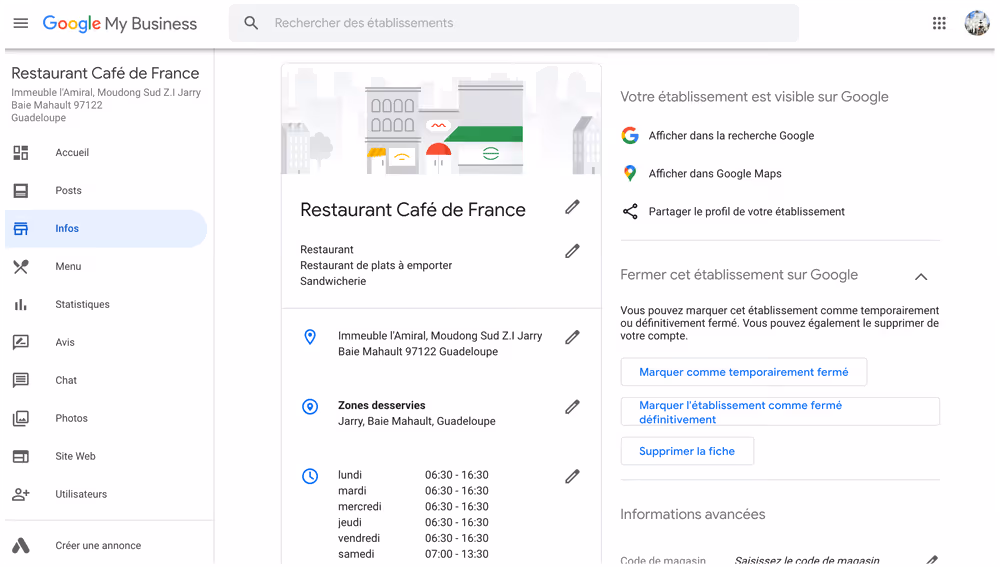 fiche Google my business
