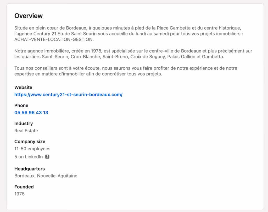 informations linkedin