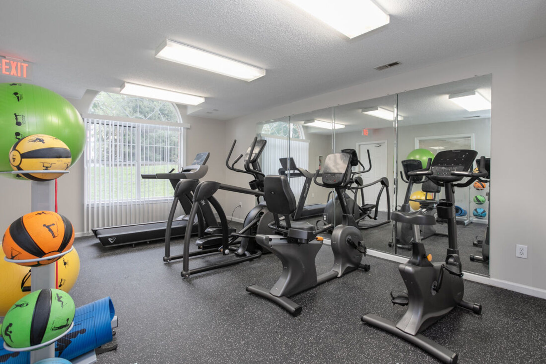 Fitness center with equipment 