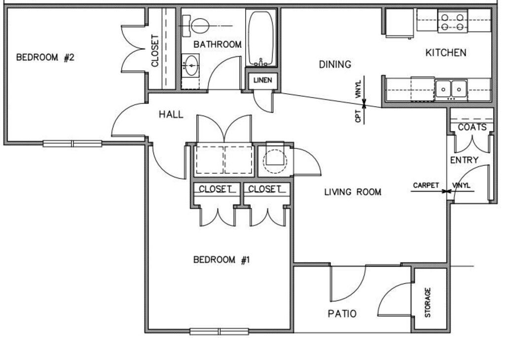 two bedroom floor plan layout