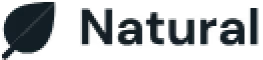 Dark green leaf icon followed by the word 'Natural' in bold uppercase letters.