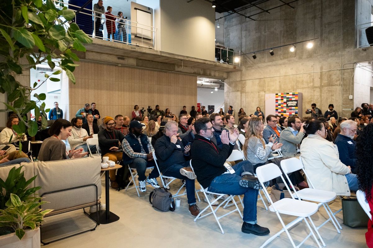 People networking at Midwest House event