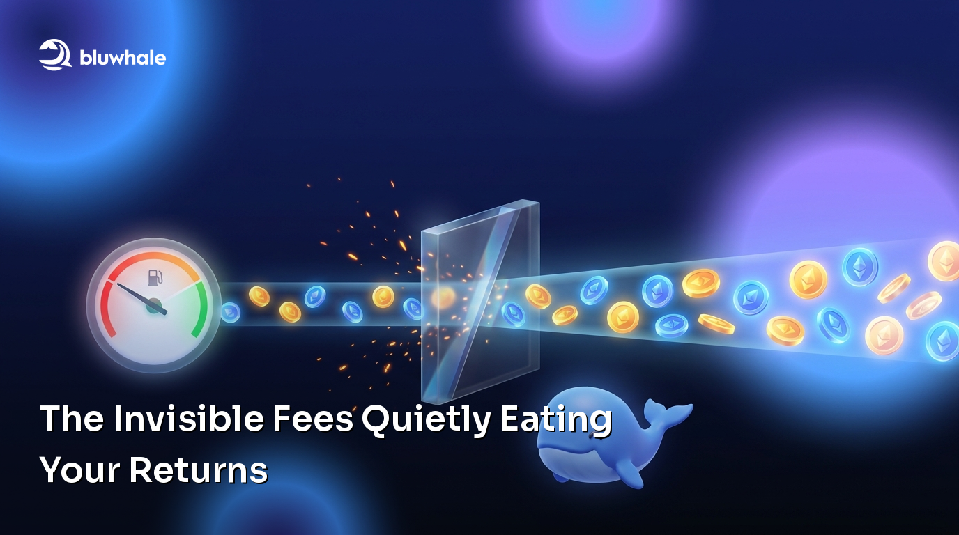 A stream of coins passes through a barrier beside a cost gauge, illustrating fees reducing investment returns.