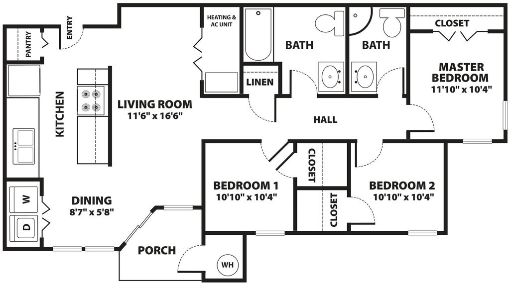 3 Bedroom layout