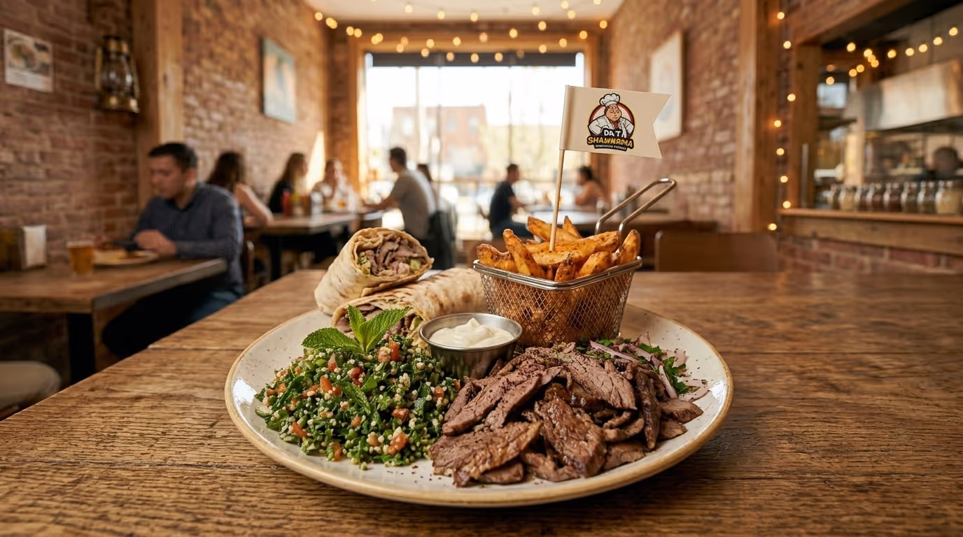 A plate of food with a fork and knife on it.
