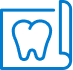 Tooth icon with a document and pen, symbolizing dental records or documentation.
