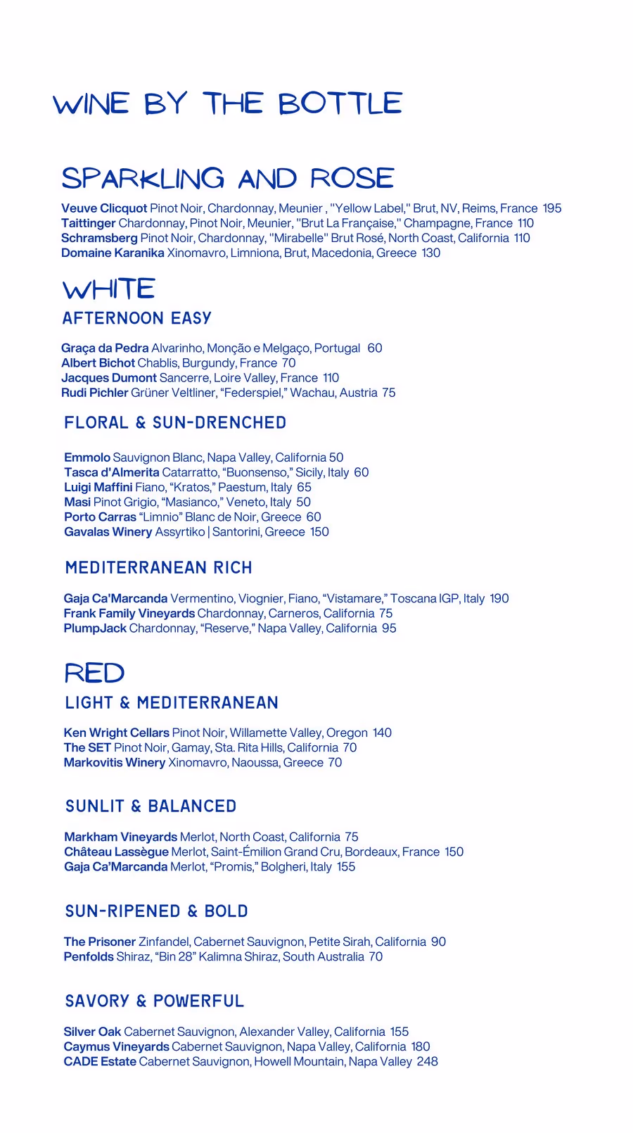 Wine & Cocktails Menu - Meraki Fort Worth