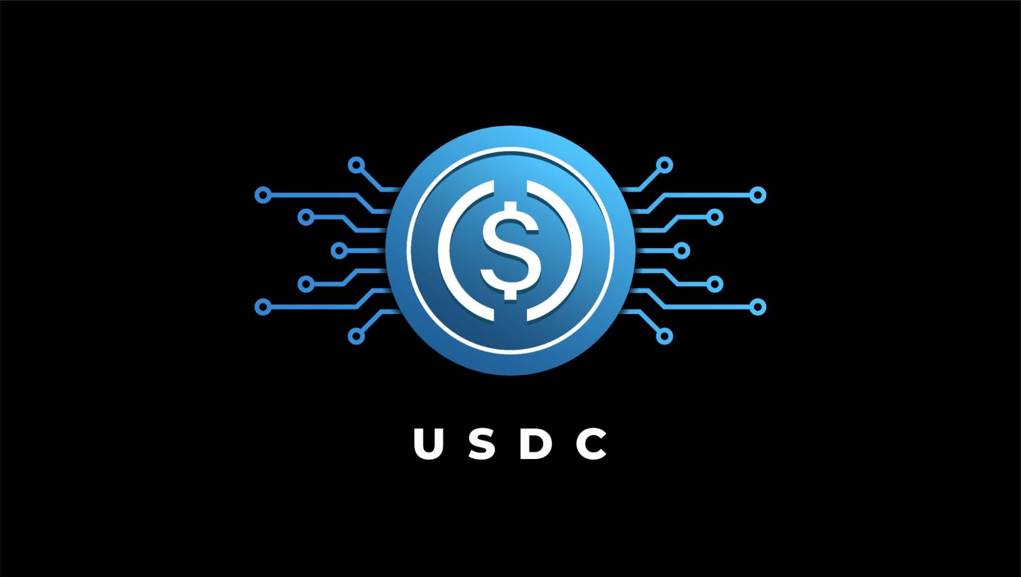 USDC cryptocurrency logo vector illustration.