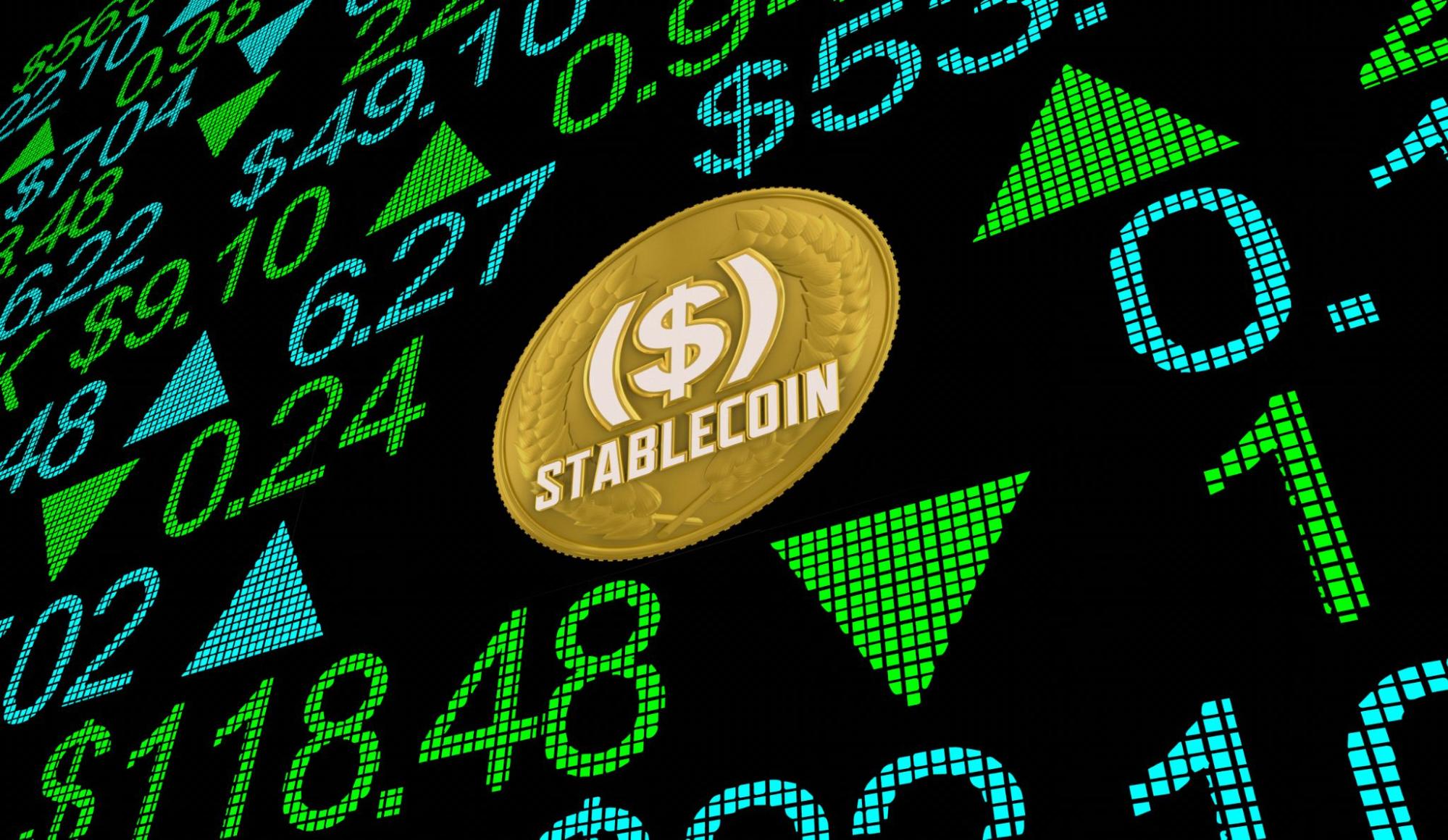 Stablecoin Stock Market Cryptocurrency Trading Prices Investment 3d Illustration.