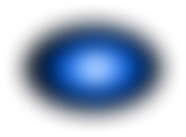 Blue circular glowing gradient fading to black around edges on a transparent background.