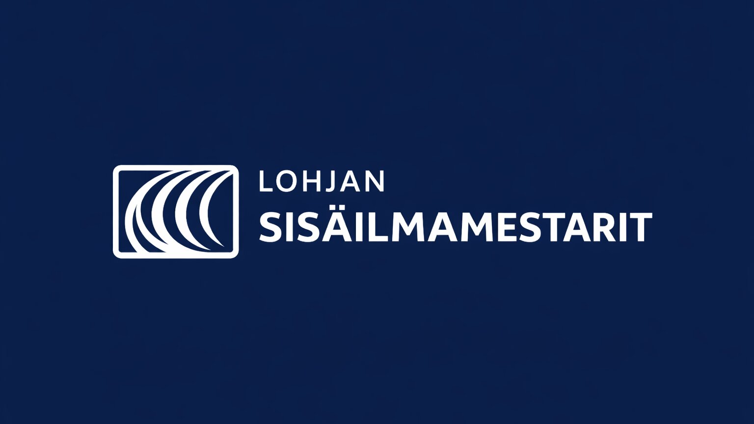 Valkoinen Lohjan Sisäilmamesterit -logo tummansinisellä taustalla.