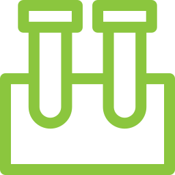 A green icon of a suitcase.