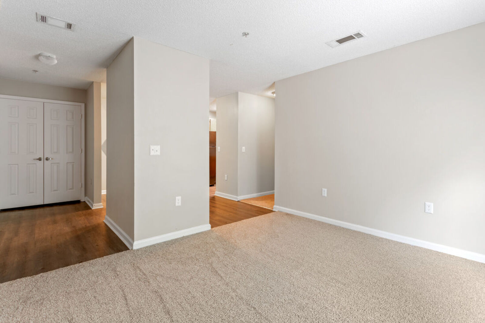 Empty room leading into hallway