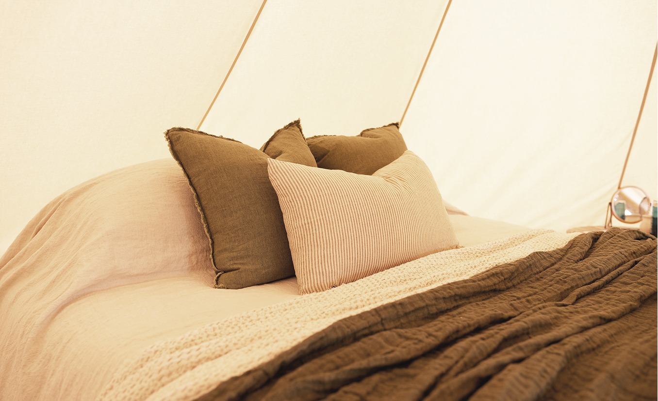 Bed with Pillows in a test