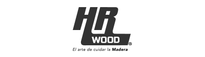 HR Wood company logo with stylized HR letters above a black rectangle containing the word WOOD.