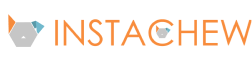 Instachew logo featuring a stylized dog's face in gray and orange with the word 'INSTACHEW' in orange and gray letters.