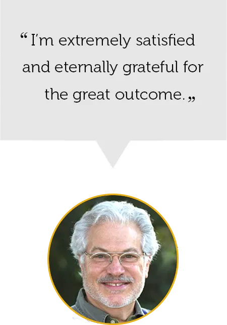 Quote, "I'm extremely satisfied and eternally grateful for the great outcome."