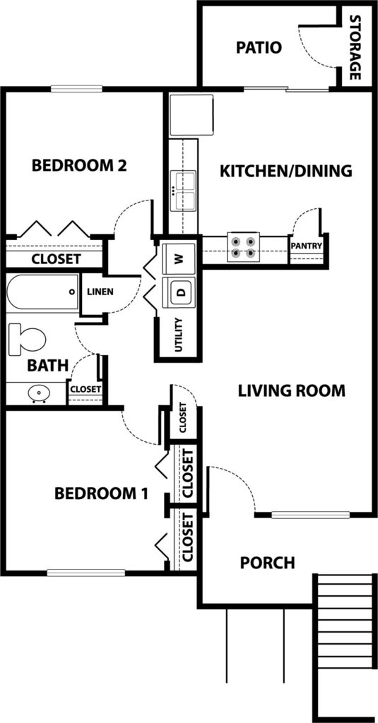 2 Bedroom Apartment Floor Plan Layout