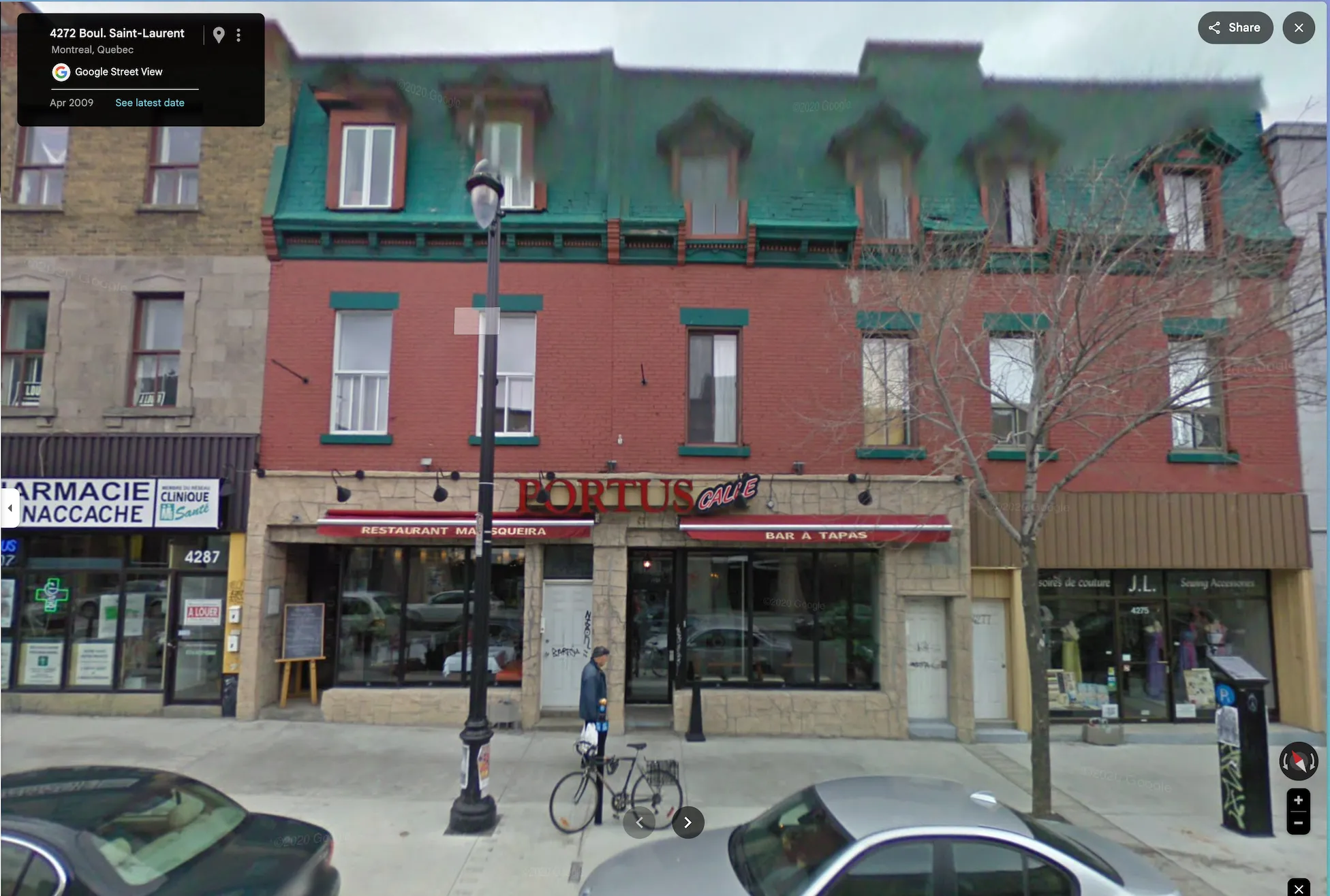 Street view of the red brick building at 4272 Boulevard Saint-Laurent in Montreal