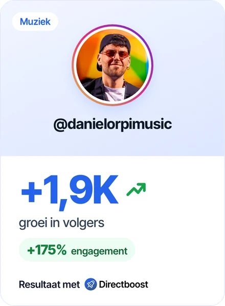 Resultaat van klant @danielorpimusic met Directboost