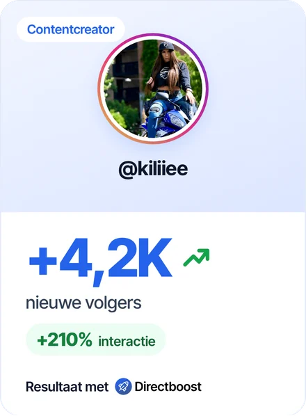 Resultaat van klant @kiliiee met Directboost