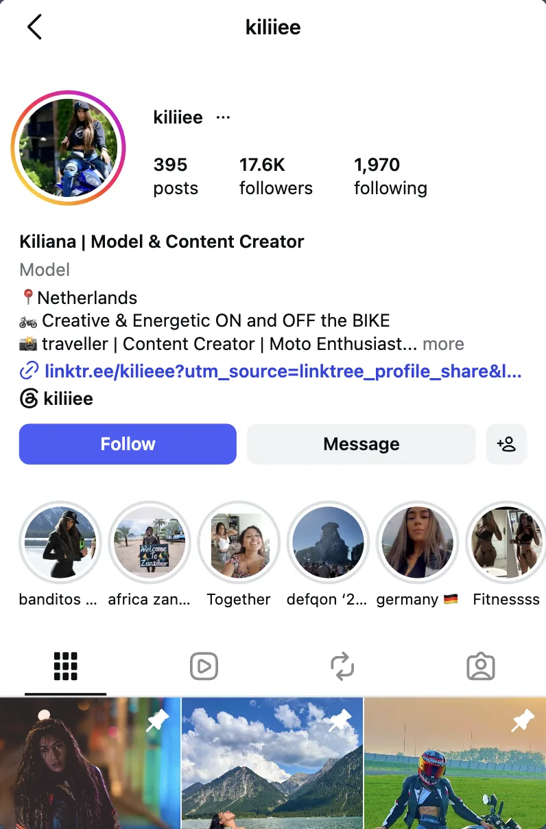 Instagramprofiel van @kiliiee