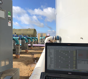 computer screen showing programming of control systems at greenfield water project