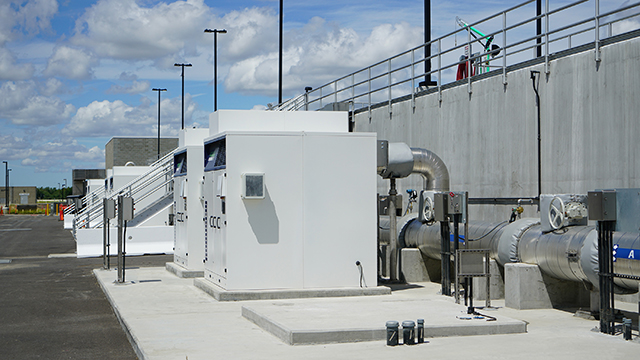 Photo of packaged system at a water plant